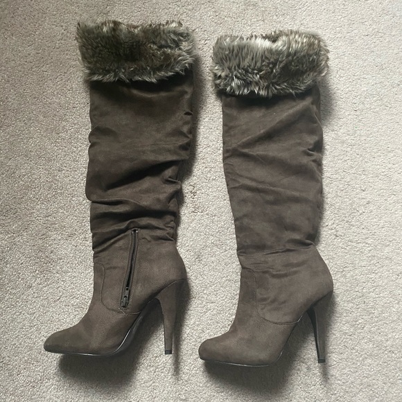 Faux Suede Boots - Picture 1 of 3